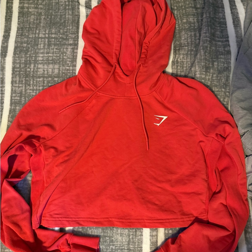 Gymshark Red Cropped Hoodie